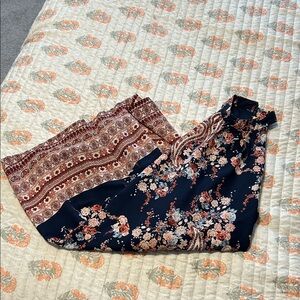 Altar'd State Navy and Orange Floral Dress